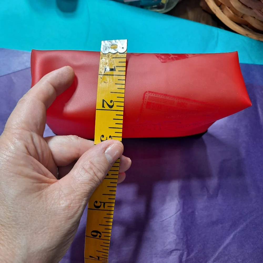 MAC Cosmetic Red Silicone Travel Cosmetic Bag NWOT